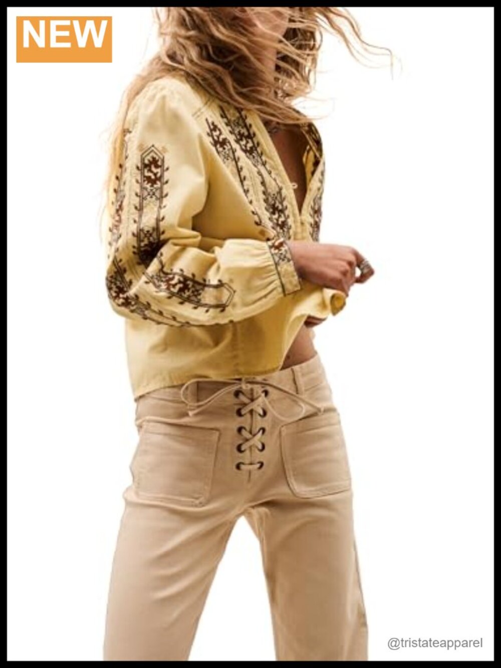 Embroidered Cotton Linen Button Down Long Sleeve Blouse